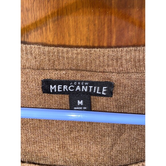 J Crew Sweater Tan Womens Medium Long Sleeve Crew Neck Wool Knit Pullover Teddie - Picture 5 of 7